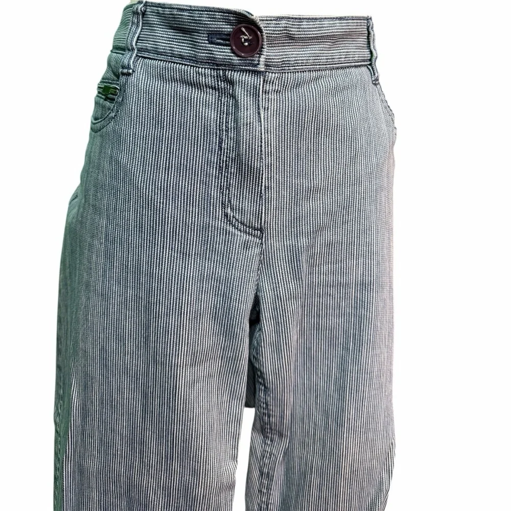 Theory ‘Laurice / Bretagne’ Blue & White Railroad Stripe Skinny Jeans Size 10